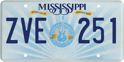 MS license plate ZVE251