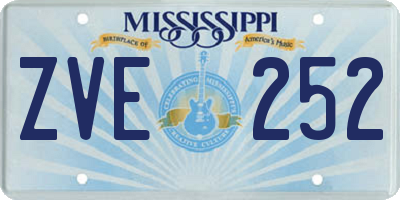 MS license plate ZVE252