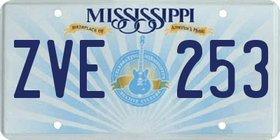 MS license plate ZVE253