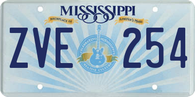 MS license plate ZVE254