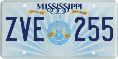 MS license plate ZVE255