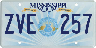 MS license plate ZVE257