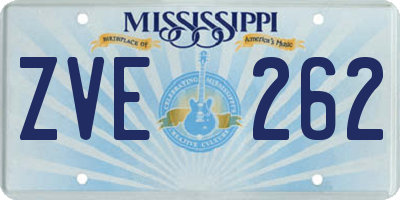 MS license plate ZVE262