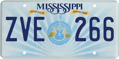 MS license plate ZVE266