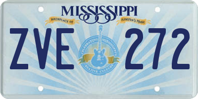 MS license plate ZVE272