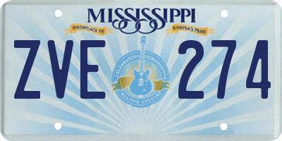 MS license plate ZVE274