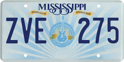 MS license plate ZVE275