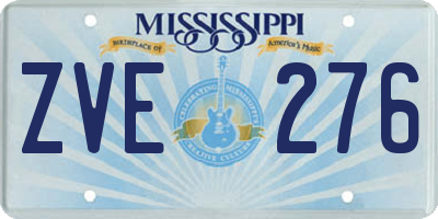 MS license plate ZVE276