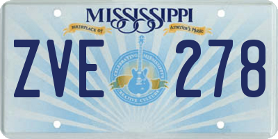 MS license plate ZVE278