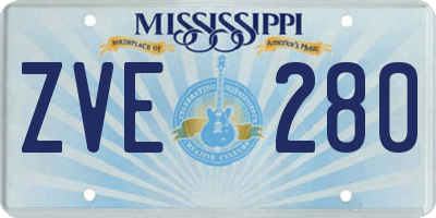 MS license plate ZVE280