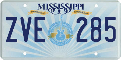 MS license plate ZVE285
