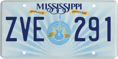 MS license plate ZVE291