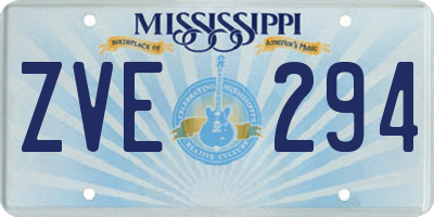 MS license plate ZVE294