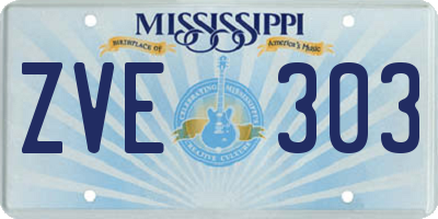 MS license plate ZVE303
