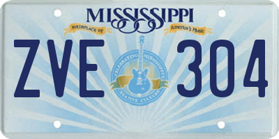 MS license plate ZVE304