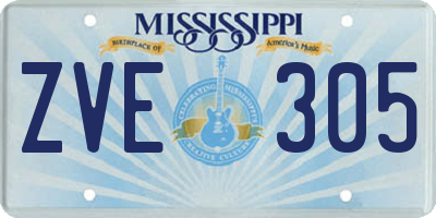 MS license plate ZVE305