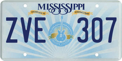 MS license plate ZVE307