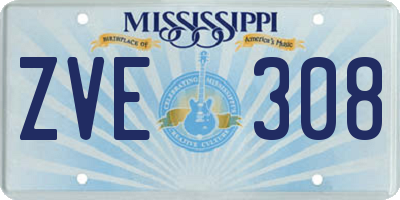 MS license plate ZVE308