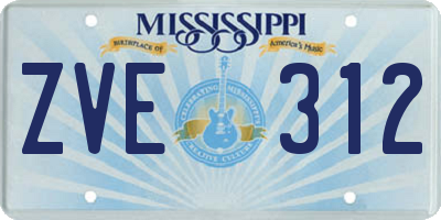 MS license plate ZVE312