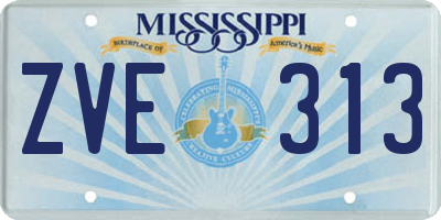 MS license plate ZVE313