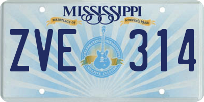 MS license plate ZVE314