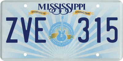 MS license plate ZVE315