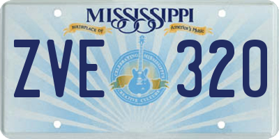 MS license plate ZVE320