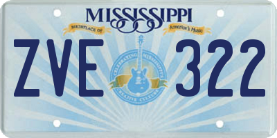 MS license plate ZVE322