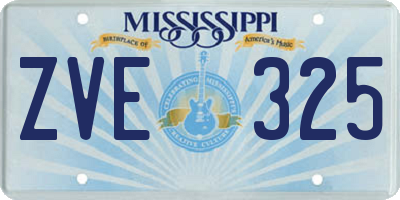 MS license plate ZVE325