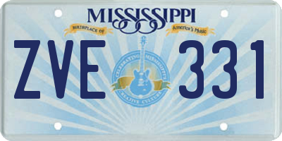 MS license plate ZVE331