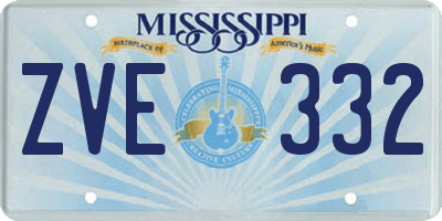 MS license plate ZVE332
