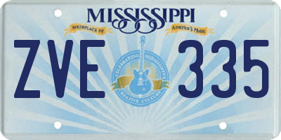 MS license plate ZVE335
