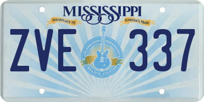 MS license plate ZVE337