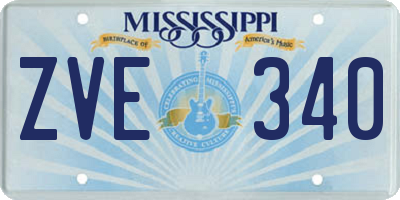MS license plate ZVE340