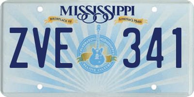 MS license plate ZVE341