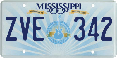 MS license plate ZVE342