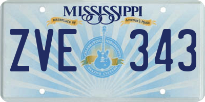 MS license plate ZVE343