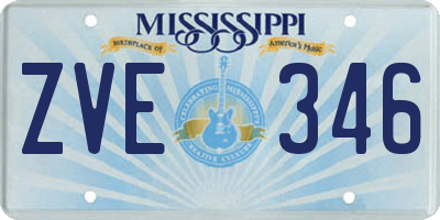 MS license plate ZVE346
