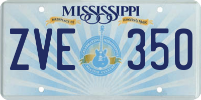 MS license plate ZVE350