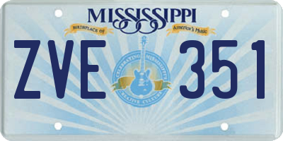 MS license plate ZVE351