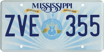MS license plate ZVE355