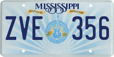 MS license plate ZVE356