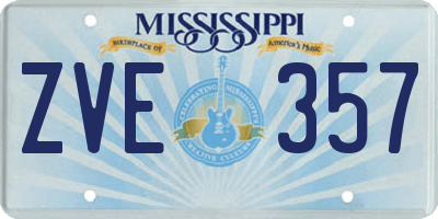MS license plate ZVE357