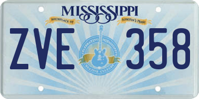 MS license plate ZVE358