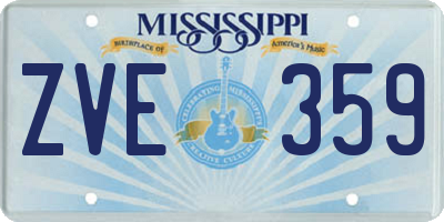 MS license plate ZVE359