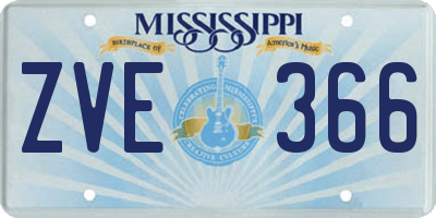 MS license plate ZVE366