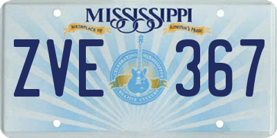 MS license plate ZVE367
