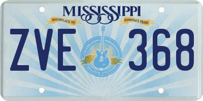 MS license plate ZVE368