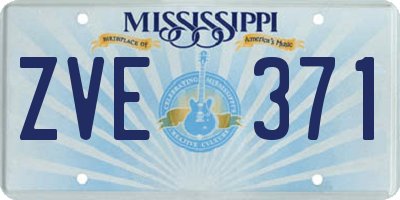 MS license plate ZVE371