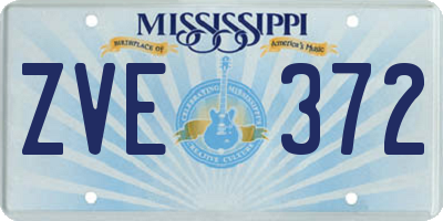 MS license plate ZVE372